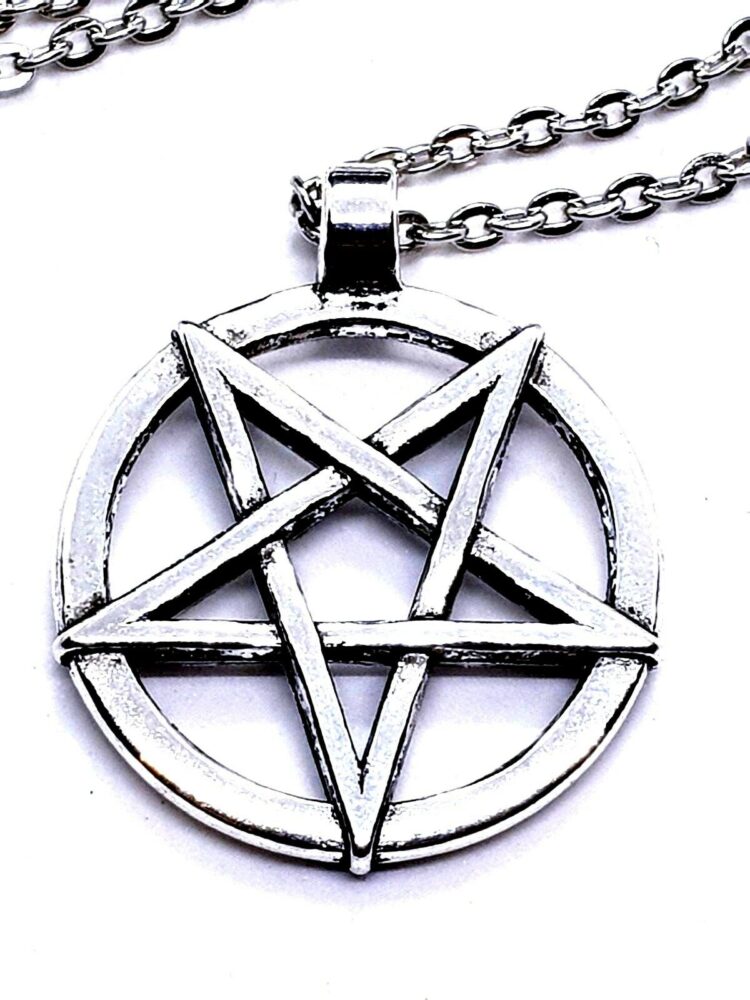 Inverted Pentagram Pentacle LaVey Satan Baphomet Satanism Chain Pendant ...