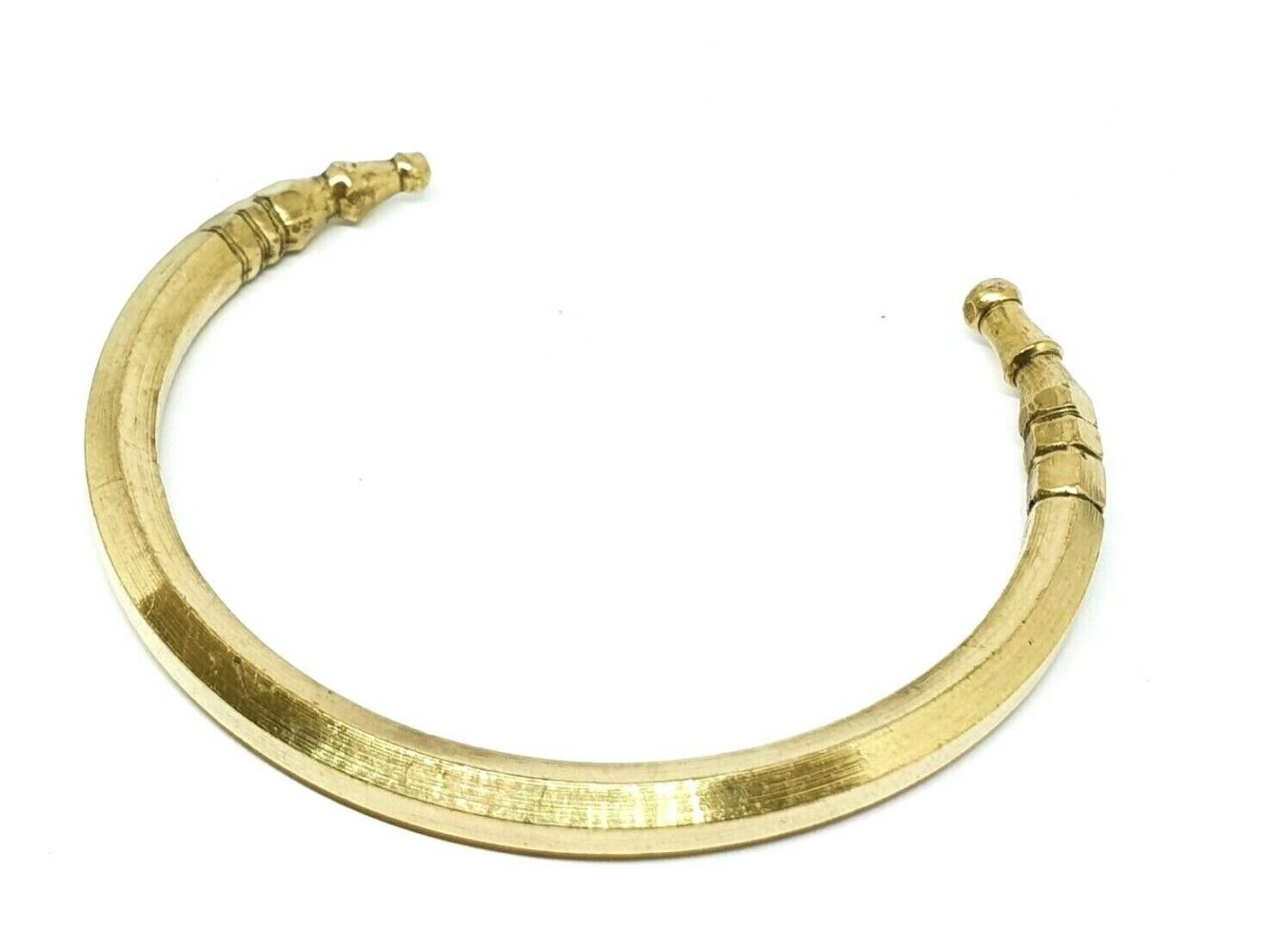 Thick Brass Rounded Cuff Bracelet Kada For Men Women – Adjustable Traditional Sikh Style