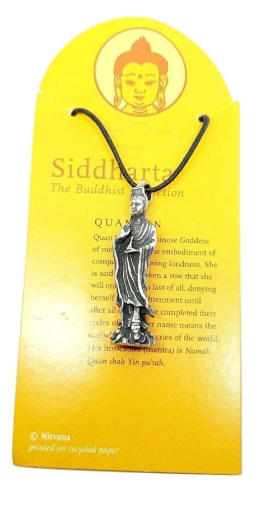 Quan Yin Necklace Pendant Mother of Mercy Indian Jewel in the Lotus